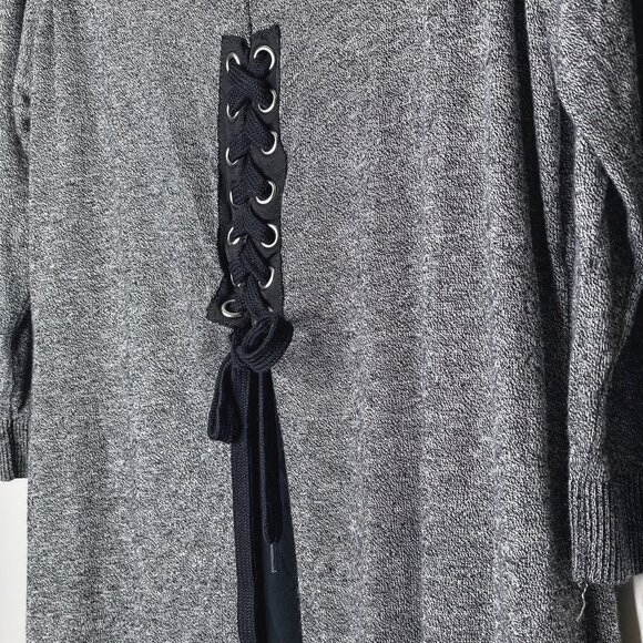 Torrid Grey Knit Sweater with Lace-Up Back Detail Size 1 Heathered Grey - Picture 5 of 9